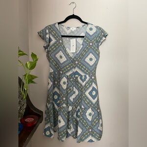 Casual Blue/Multicolor Dress - NWT True Craft Brand